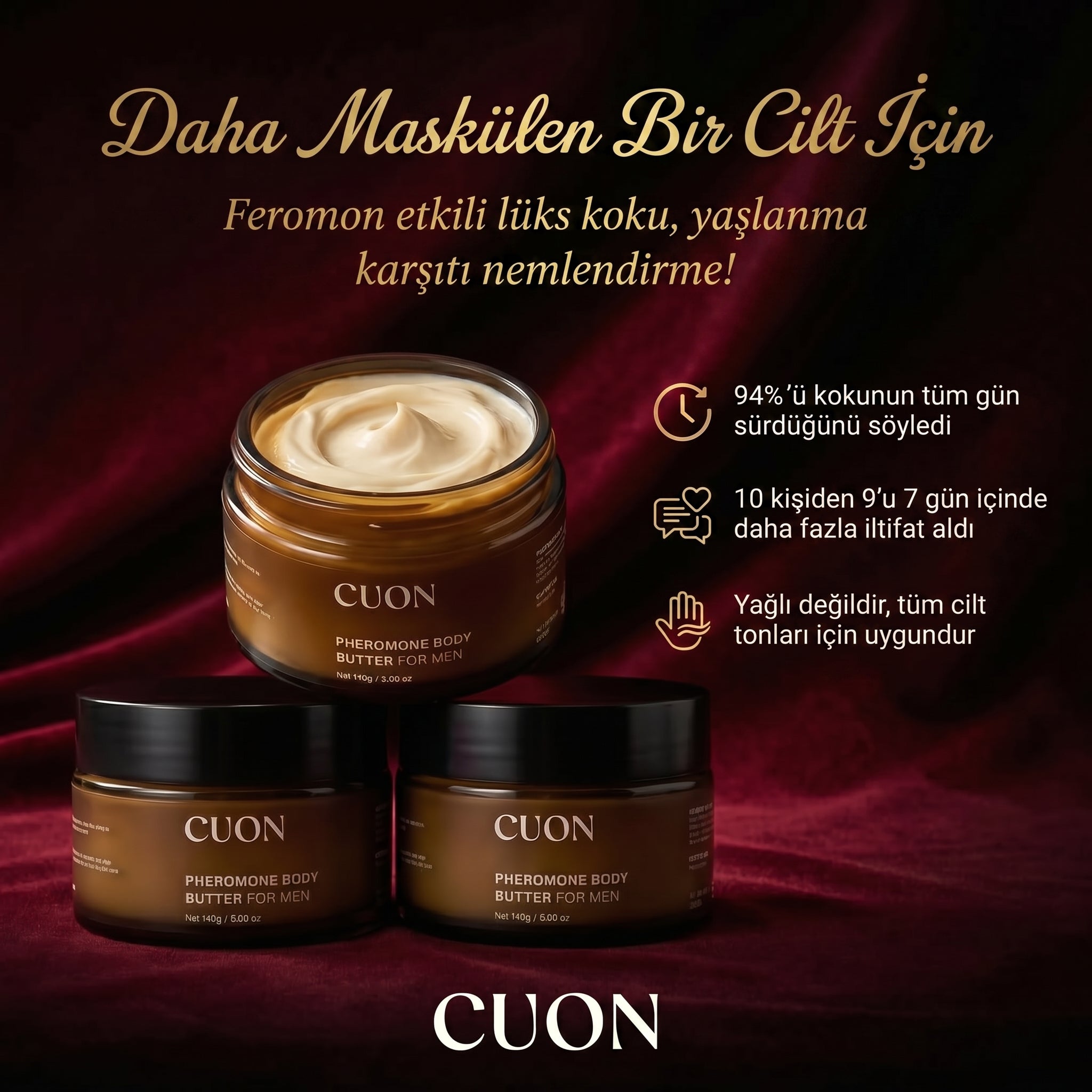 CUON Lüks Koku Esanslı ve Feromon Destekli Erkek Bakım Kremi